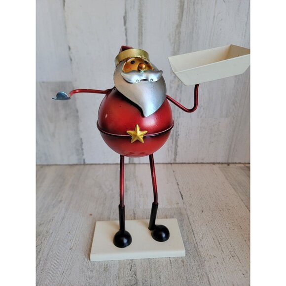 Metal Santa tealight candle holder Xmas unique decor star - Picture 1 of 7